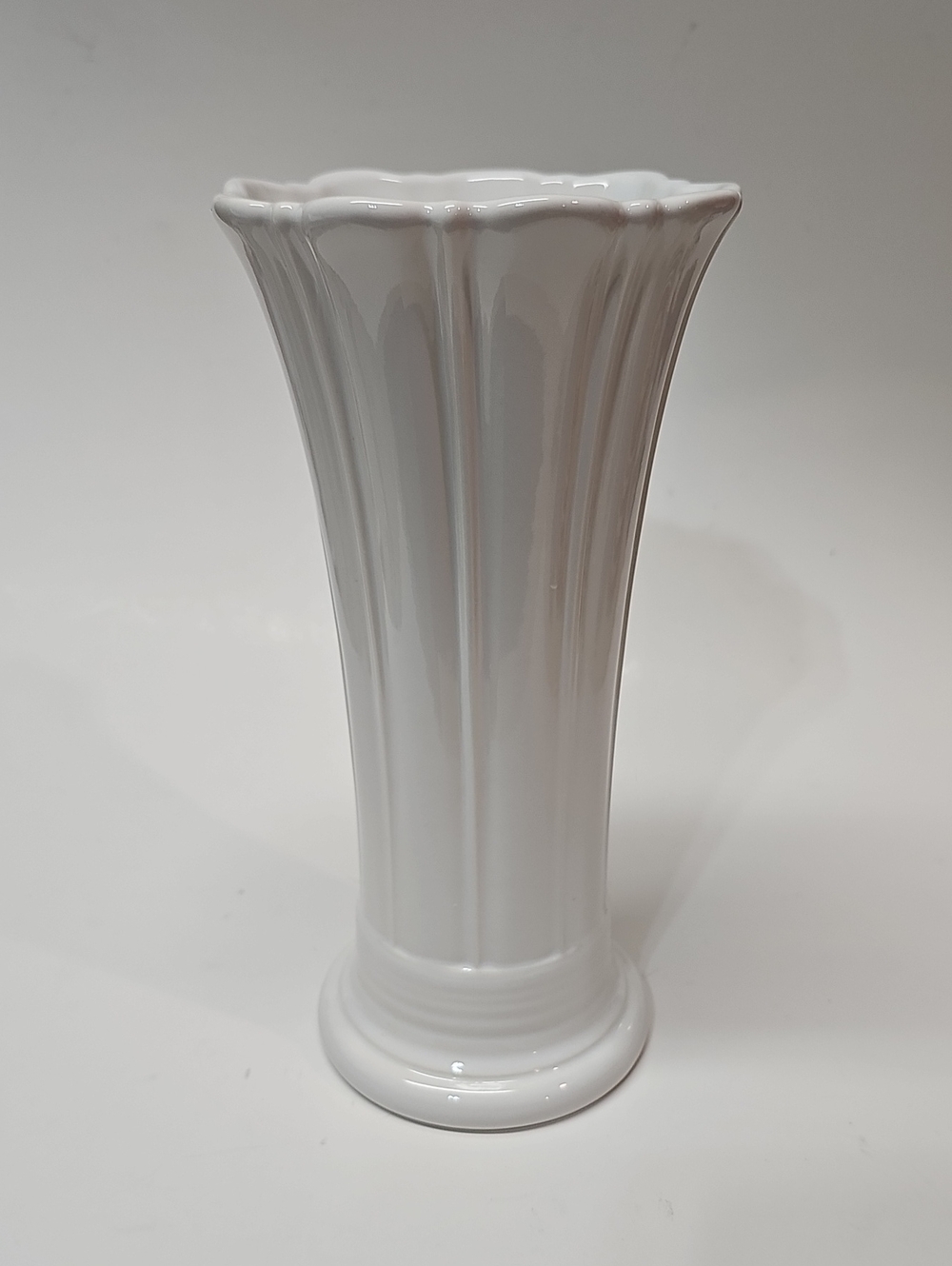 Vintage Homer Laughlin Fiesta White Ceramic 9" Flared Vase